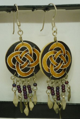 VINTAGE DANGLING ARTIST MADE EARRINGS SIGNED MH