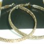 GOLD TONE INTRICATE BIG HOOP EARRINGS BY H & M