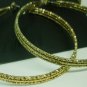 GOLD TONE INTRICATE BIG HOOP EARRINGS BY H & M