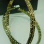 GOLD TONE INTRICATE BIG HOOP EARRINGS BY H & M