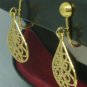VINTAGE GOLD TONE INTRICATE SPRING CLIP EARRINGS