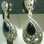 VINTAGE .925 SILVER INTRICATE OPAL EARRINGS