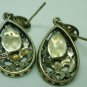 VINTAGE .925 SILVER INTRICATE OPAL EARRINGS