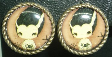 CHARMING CARTOON HELLO BUTTON STUD EARRINGS