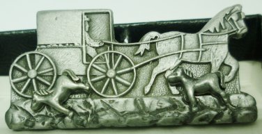 VINTAGE RARE TORINO HORSE STUD EARRINGS CARRIAGE BROOCH PIN SET