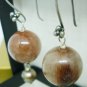 CHARMING NATURAL POLISHED ONYX DANGLING BALL EARRINGS