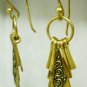 BEAUTIFUL GOLD PLATED .925 STERLING SILVER DANGLING EARRINGS