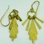 BEAUTIFUL GOLD PLATED .925 STERLING SILVER DANGLING EARRINGS