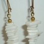 SMALL DANGLING EARRINGS BEADED WHITE OPAL