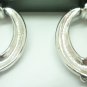 SILVERPLATED OVAL HOOP STUD EARRINGS