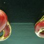 VINTAGE CHARMING PINK ON GOLD ENAMEL SWIRL STUD EARRINGS