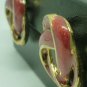 VINTAGE CHARMING PINK ON GOLD ENAMEL SWIRL STUD EARRINGS