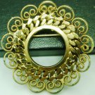 VINTAGE GOLD FILLED ORNATE LACED SCARF PIN BROOCH