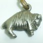 UNIQUE VINTAGE ANTIQUE LEO GLASS CREST CHATELAINE BRONZE PIN BROOCH CHARMS