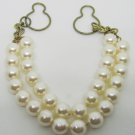 VINTAGE FAUX PEARL DOUBLE STRING BRACELET