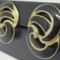 VINTAGE BLACK ENAMEL GOLD FILLED EARRINGS