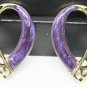 VINTAGE PURPLE ENAMEL GOLD FILLED EARRINGS