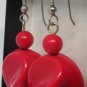 VINTAGE RED SWIRL BALL EARRINGS