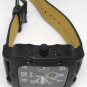 ALADO MEN'S WATCH BLACK STAINLESS STEEL WATER RESISTANT HEAVY LEATHER BAND