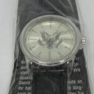 UNISEX COOL STAINLESS STEEL WHITE HOUSE LOGO WATCH LEATHER BAND