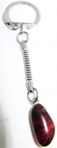MOOD IMPROVING BALTIC LATVIAN BROWN AMBER DROP KEYCHAIN