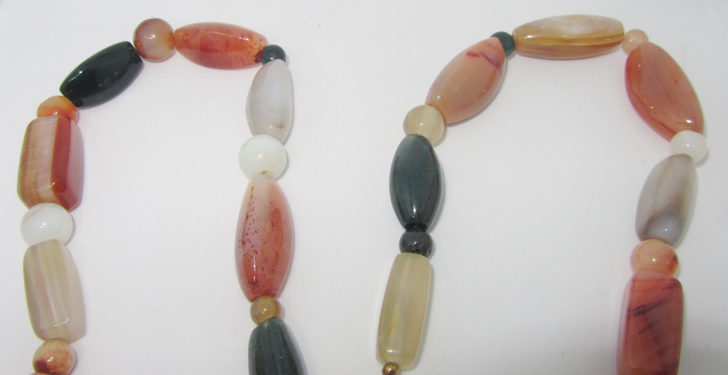 GORGEOUS NATURAL GEM STONE MULTICOLORED CHUNKY BEADED OPAL AGATE ...