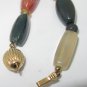 GORGEOUS NATURAL GEM STONE MULTICOLORED CHUNKY BEADED OPAL AGATE NECKLACE CLASP
