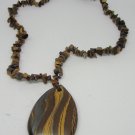 BEAUTIFUL BROWN AGATE BEADED NECKLACE WITH TEARDROP PENDANT BEAUTIFUL BROWN AGATE BEADED NECKLACE WITH TEARDROP PENDANT