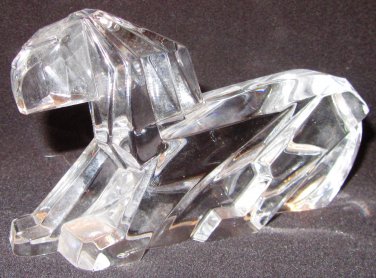 GORGEOUS CONTEMPORARY ART BLOCK CRYSTAL LION FIGURINE