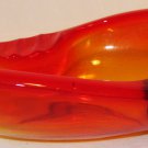 GORGEOUS ART DECO ORANGE RED GLASS CIGAR CIGARETTE ASHTRAY
