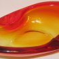 GORGEOUS ART DECO ORANGE RED GLASS CIGAR CIGARETTE ASHTRAY
