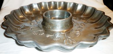 PFALTZGRAFF NAPOLI CHIP & DIP ALUMINUM EMBOSSED PLATTER