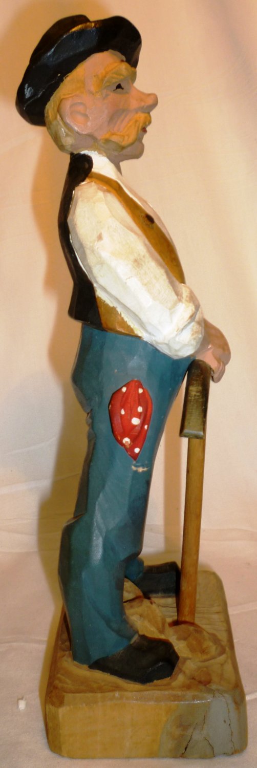 NORWEGIAN FOLKLORE COLLECTION HENNING NORWAY WOOD CARVED MINER W/AXE ...