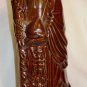 VINTAGE CHINESE BROWN GLAZED CERAMIC LIQUOR BOTTLE WISE MAN