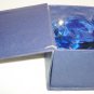 WASHINGTON DC SOUVENIR LASER ETCHED GLASS FACETED BLUE CABOCHON PAPERWEIGHT NMB