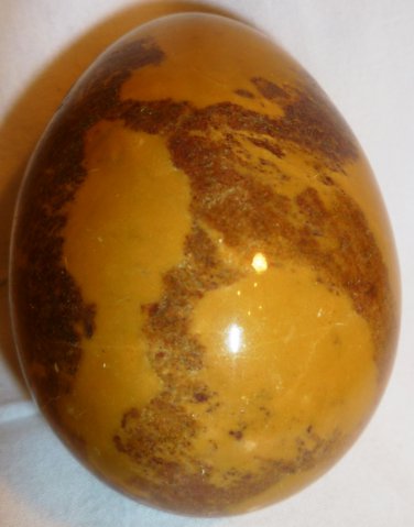 BEAUTIFUL BROWN & BEIGE MARBLE CARVED & POLISHED EGG PAPERWEIGHT