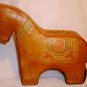 GENUINE LEATHER FIGURAL PIGGY COIN BANK HORSE TZEDDAKAH