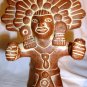 VINTAGE TERRACOTTA POTTERY MEXICO MAYA AZTEC INCA GOD FIGURINE STATUE SET OF 2