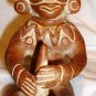 VINTAGE TERRACOTTA POTTERY MEXICO MAYA AZTEC INCA GOD FIGURINE STATUE SET OF 2