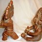 VINTAGE TERRACOTTA POTTERY MEXICO MAYA AZTEC INCA GOD FIGURINE STATUE SET OF 2