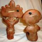 VINTAGE TERRACOTTA POTTERY MEXICO MAYA AZTEC INCA GOD FIGURINE STATUE SET OF 2
