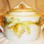 VINTAGE THREE CROWN CHINA GERMANY OVERSIZE SUGAR BOWL WITH LID TULIPS