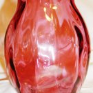 GORGEOUS VINTAGE MURANO CRANBERRY GLASS CLEAR PETAL FEET VASE