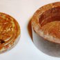 CHARMING STONE CARVED SMALL TRINKET JEWELRY RING BOX PEACOCK