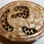CHARMING STONE CARVED SMALL TRINKET JEWELRY RING BOX PEACOCK
