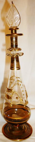 BEAUTIFUL ITALIAN BLOWN STUDIO GLASS PERFUME BOTTLE