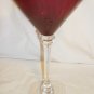 STUNNING RUBY RED RIBBED CRYSTAL COCKTAIL MARTINI GLASS STEMWARE SET OF 4