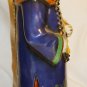 VINTAGE ANTIQUE CERAMIC PORCELAIN ASIAN ORIENTAL FIGURINE MAN IN BLUE 14" STATUE