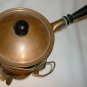 VINTAGE ANTIQUE MINIATURE COPPER CHAFING DISH STAND W/LID HOLDER DOLLHOUSE