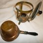 VINTAGE ANTIQUE MINIATURE COPPER CHAFING DISH STAND W/LID HOLDER DOLLHOUSE